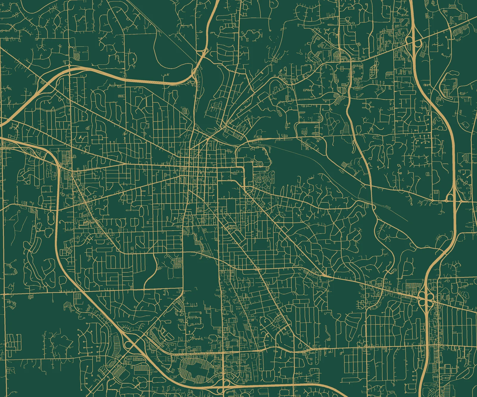 Street map of Ann Arbor, Michigan