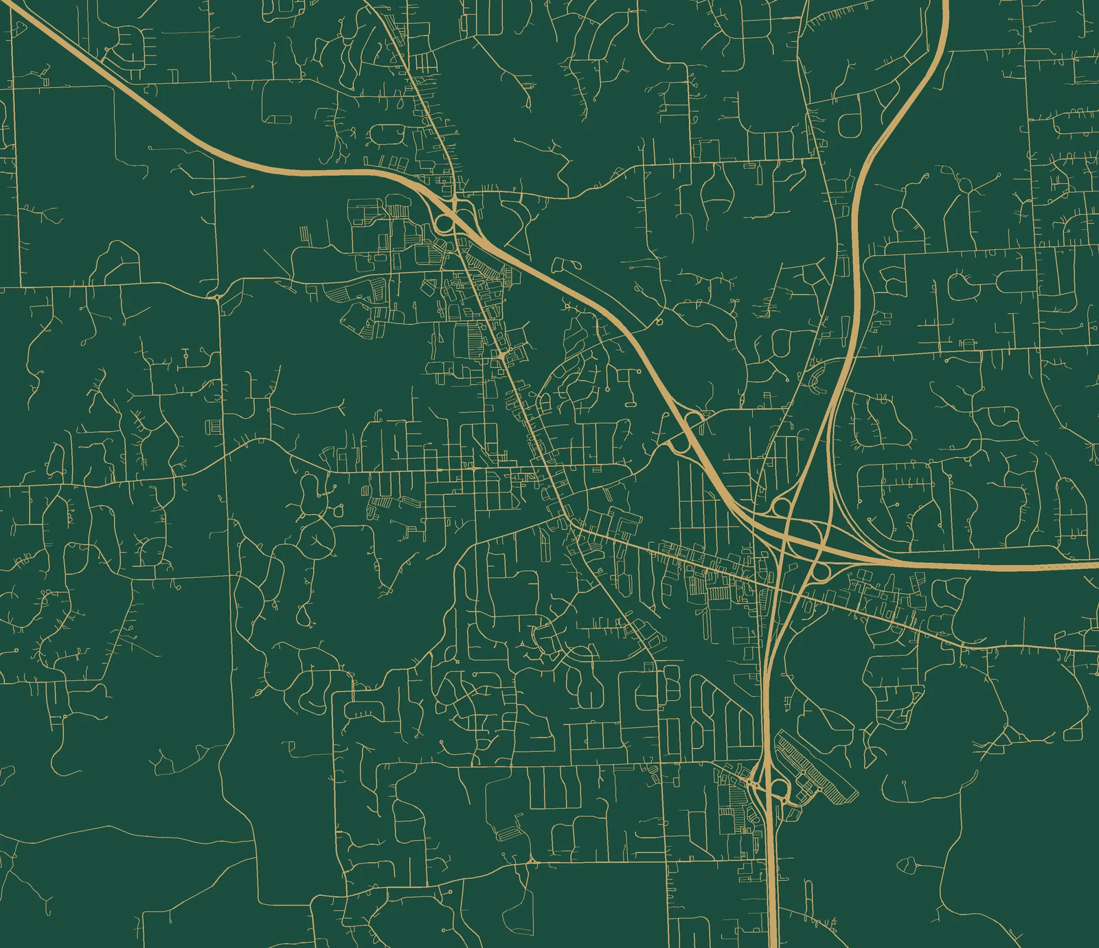 Street map of Brighton, Michigan