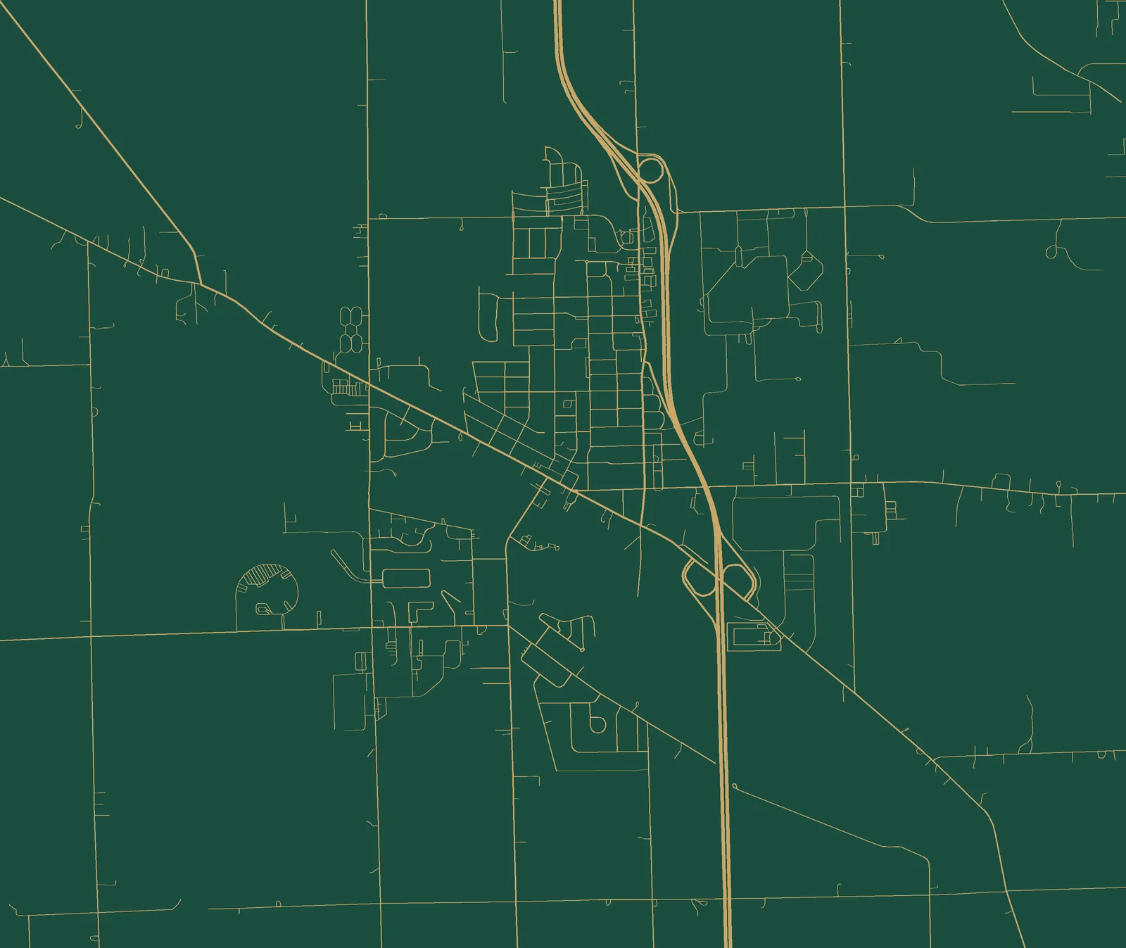 Street map of Milan, Michigan