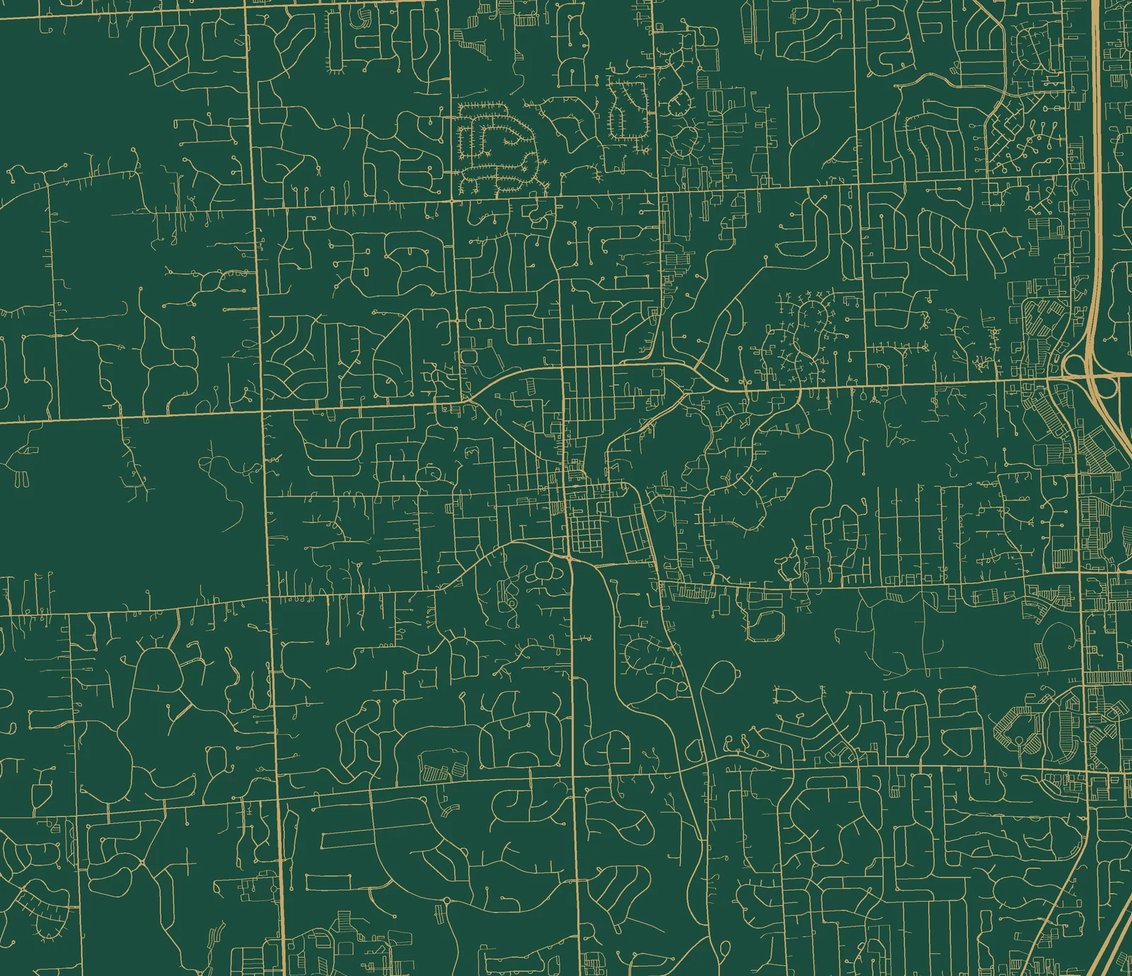 Street map of Northville, Michigan
