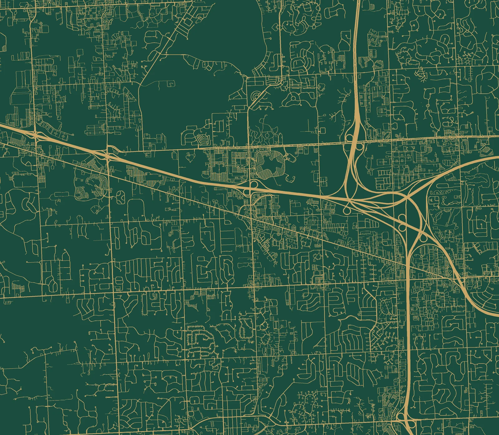 Street map of Novi, Michigan