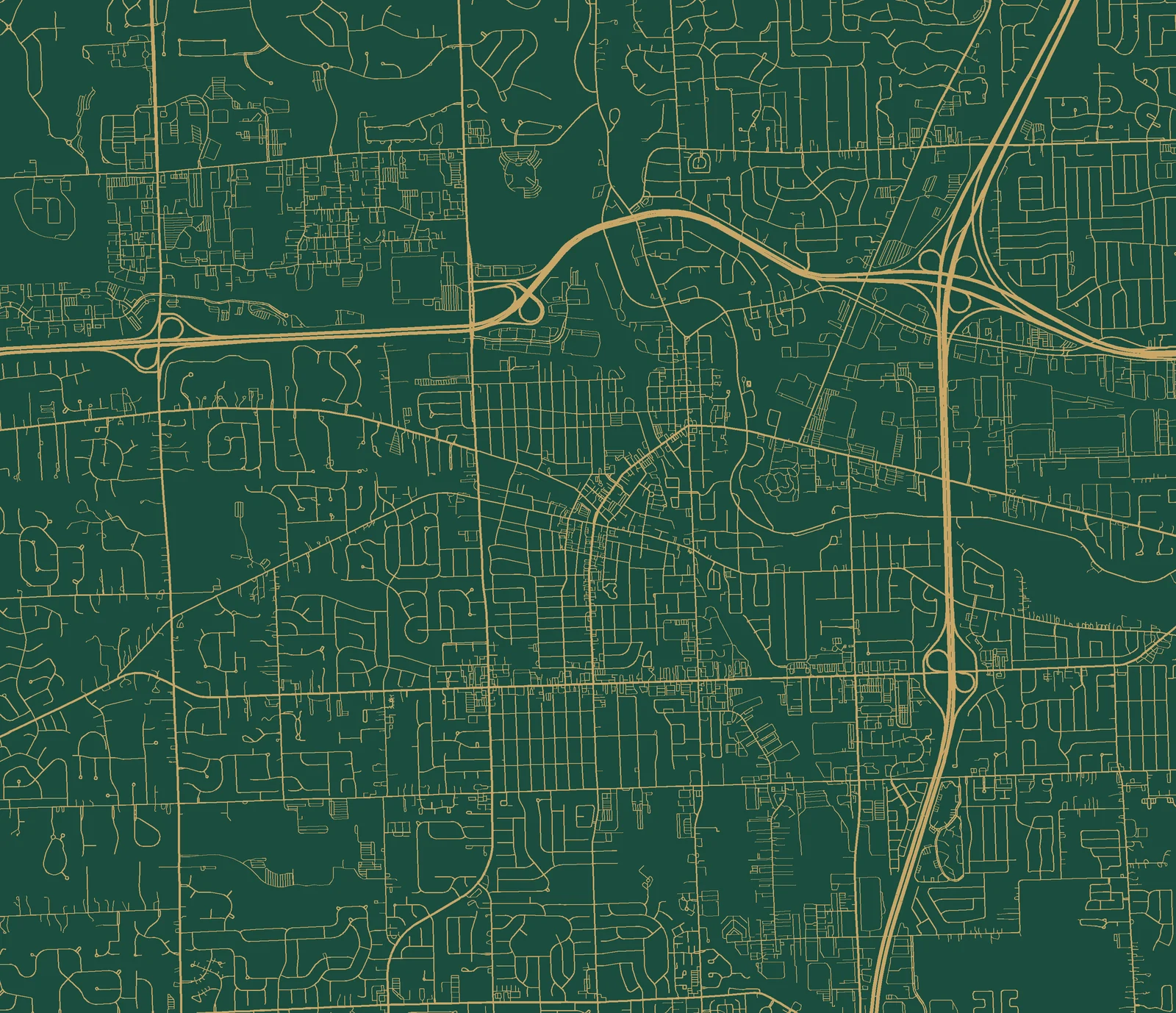 Street map of Plymouth, Michigan