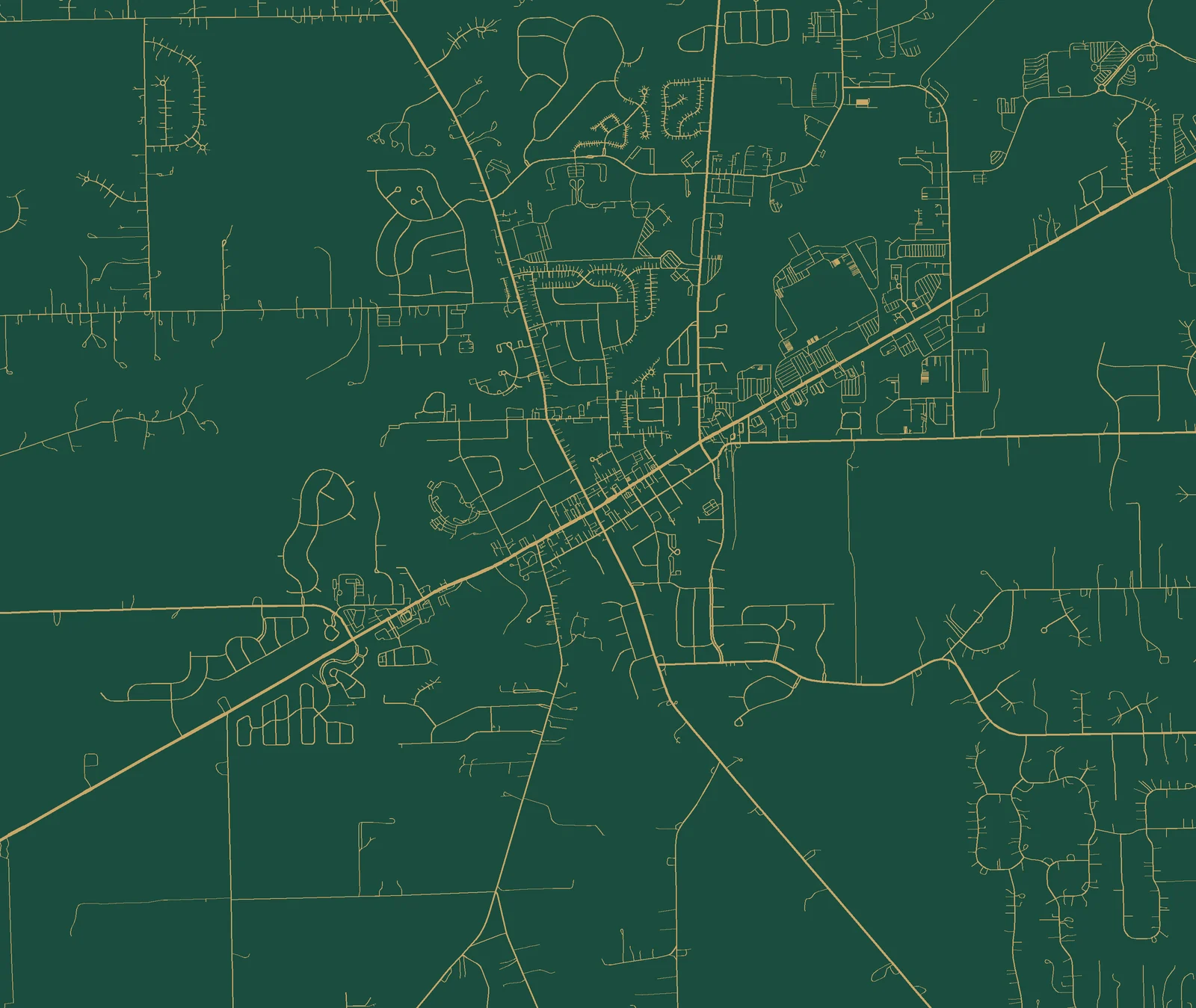Street map of Saline, Michigan