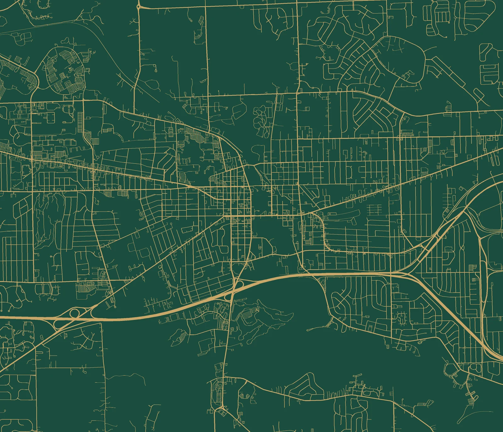 Street map of Ypsilanti, Michigan